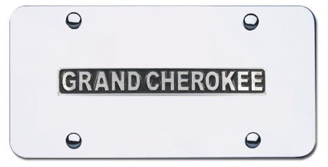 Au-Tomotive Gold Grand Cherokee Logo Chrome License Plate